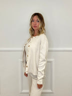 Cardigan Inserti Metallici E8066 Ecru
