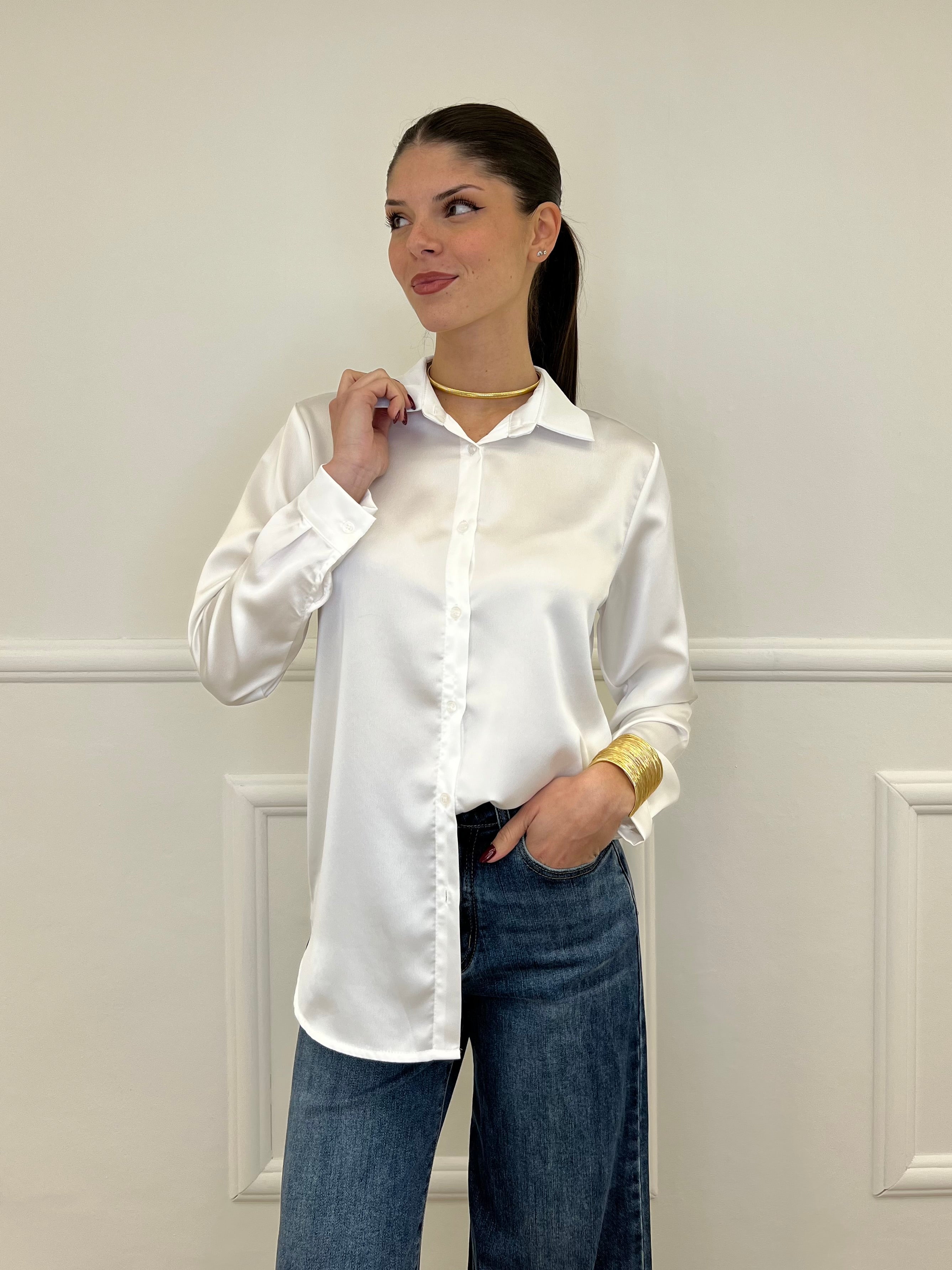 Camicia Satin 1081 Bianco