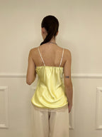 Top In Satin Con Pizzo 18673 Giallo