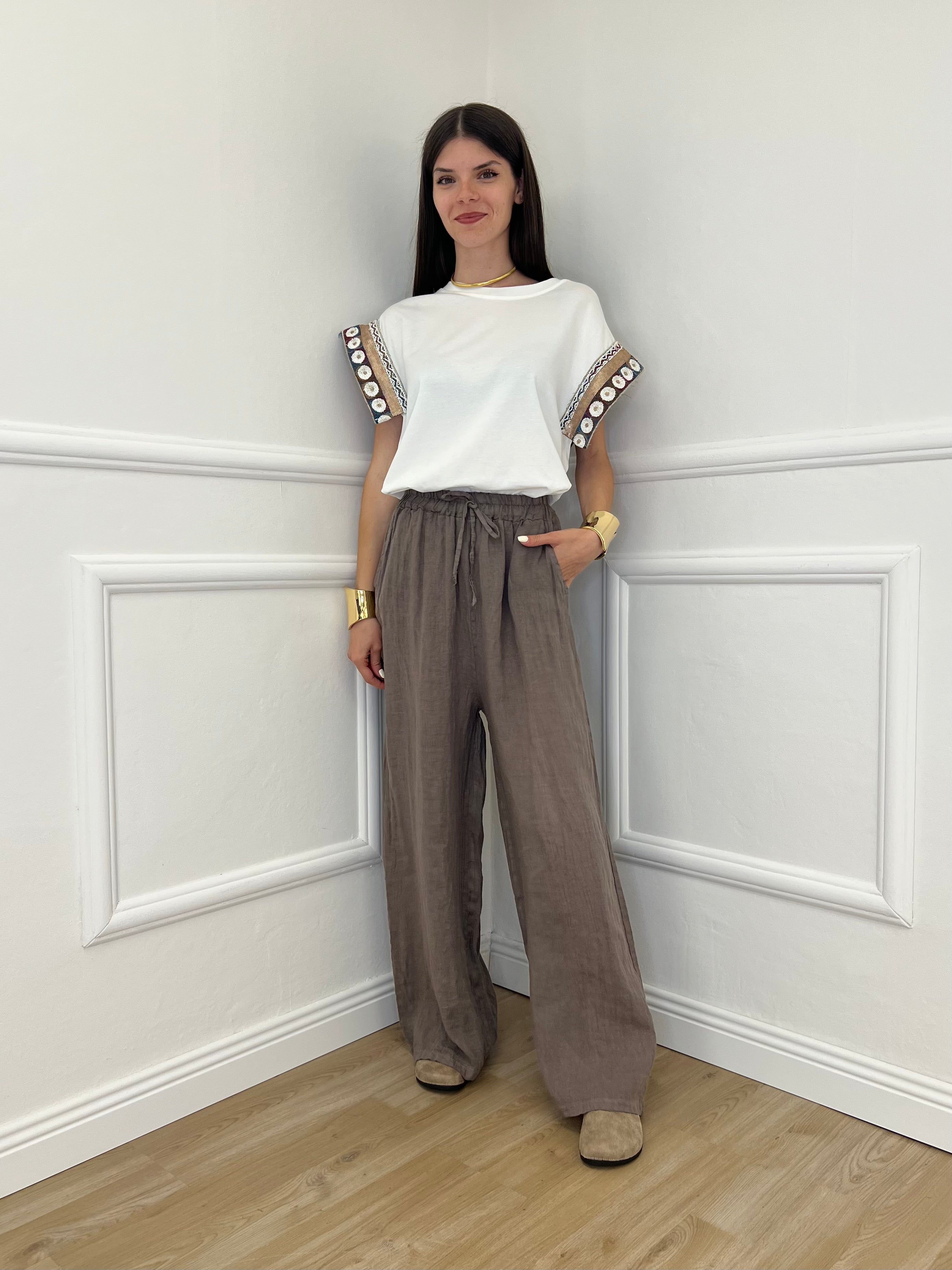 Pantalone Palazzo Lino I586 Fango