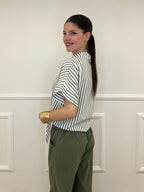 Camicia Righe Nodo Viscosa 2351 Verde