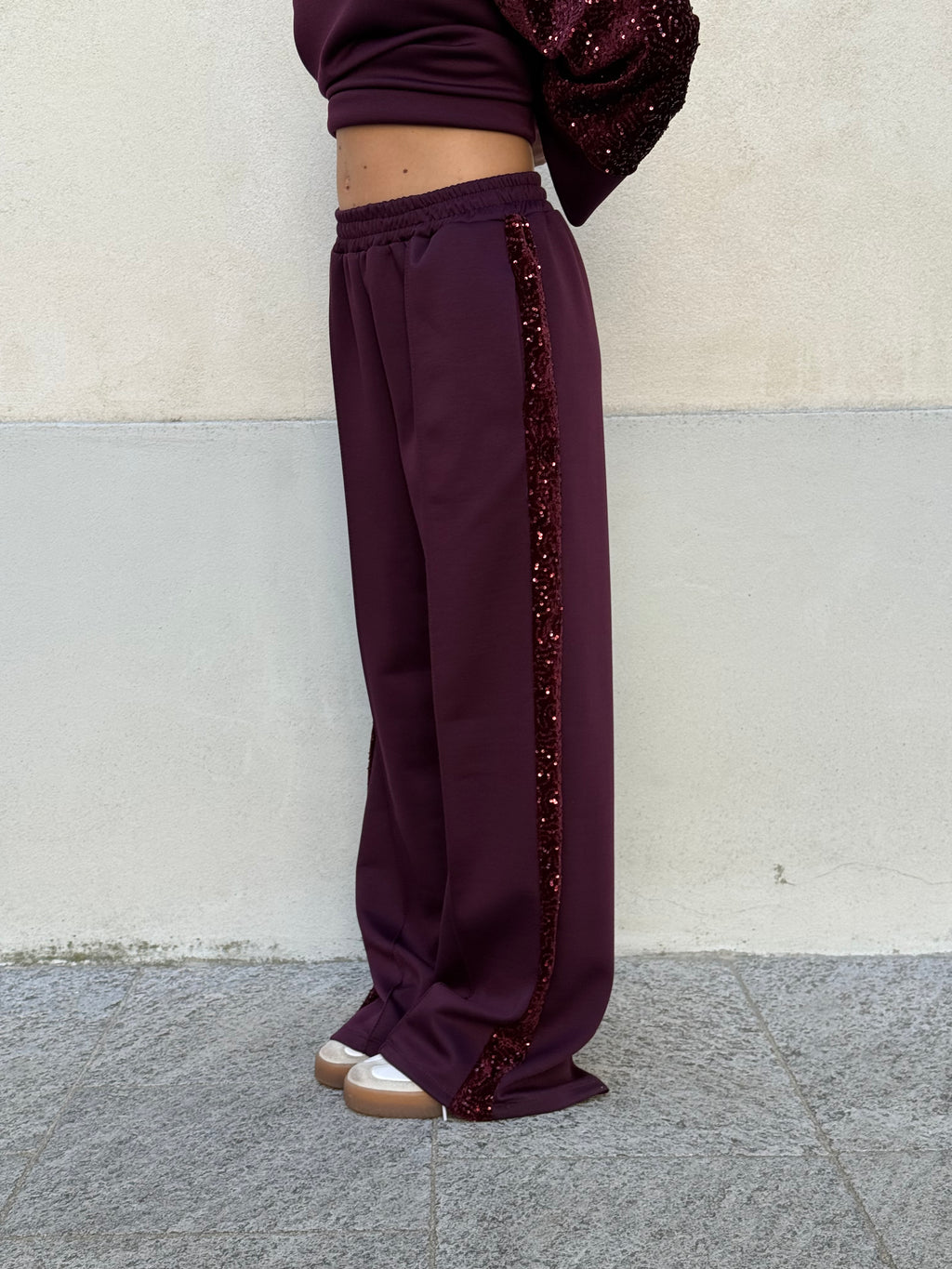 Tuta Inserti Paillettes L3110 Burgundy