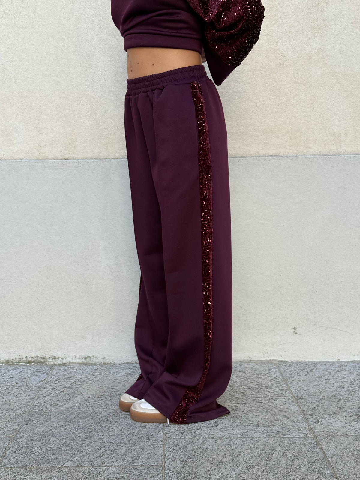 Tuta Inserti Paillettes L3110 Burgundy