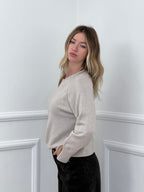Maglia Polsini con Spacco 24160 Ecru