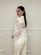 Twin Set Camicia in Pizzo e Top Y7097 Ecru