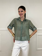 Camicia Tencel Pois 26031 Verde