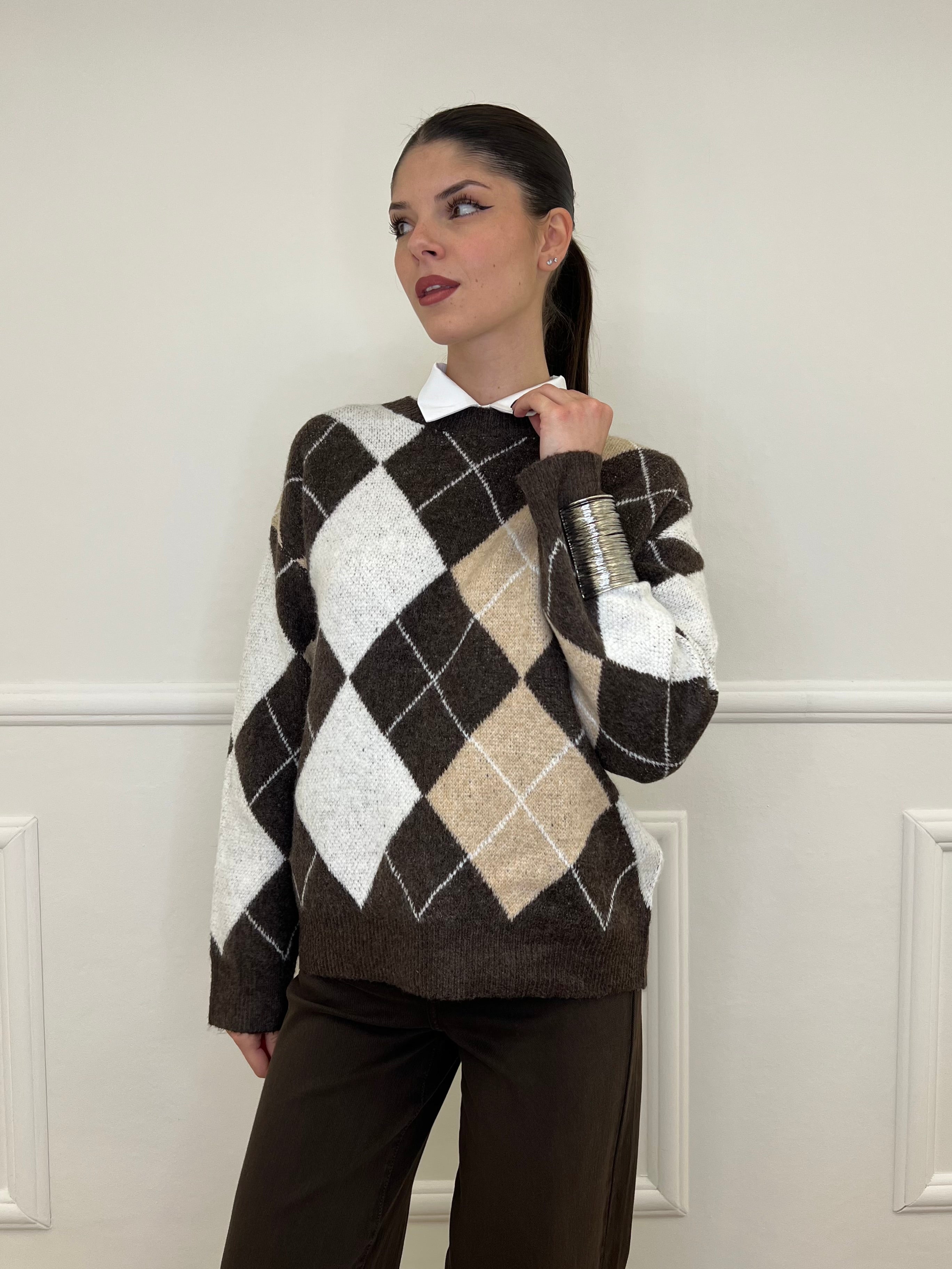 Maglia Losanghe T11173 Moro