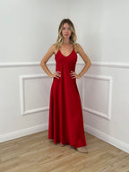 Vestito Satinato 1072 Rosso