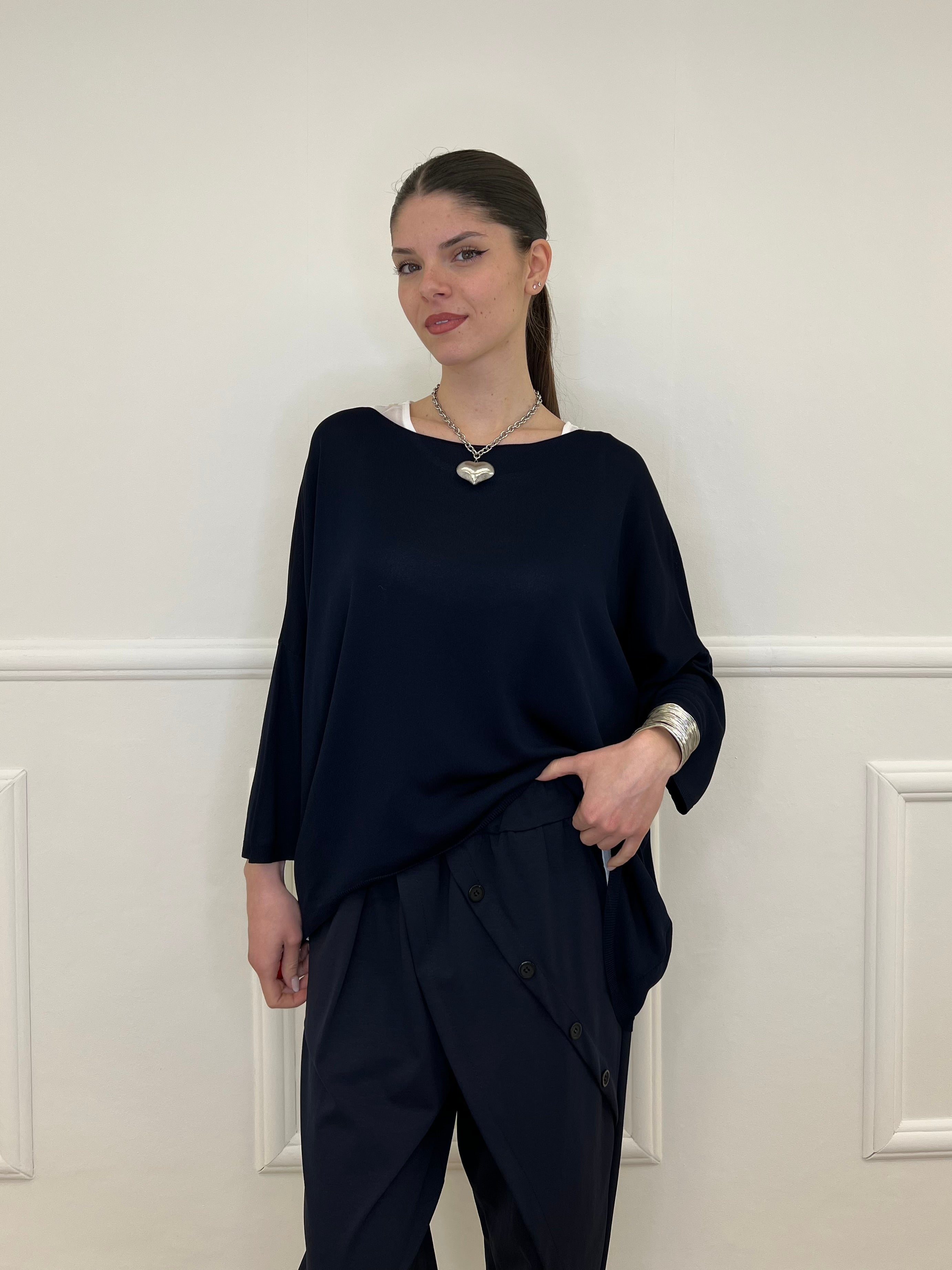 Twin Set Maxi Maglia e Canotta 53716 Blu