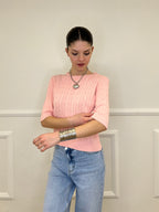 Maglia Trecce Barchetta 6524 Rosa