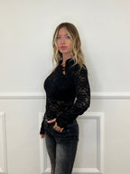 Camicia Pizzo Alamari 12314 Nero