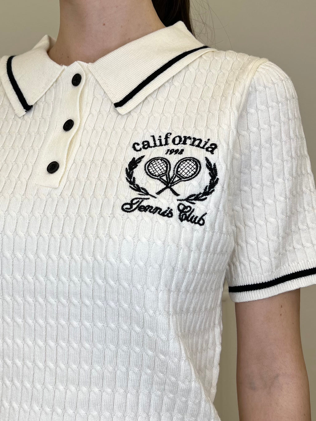 Polo in Maglia Jacquard L8086 Bianco