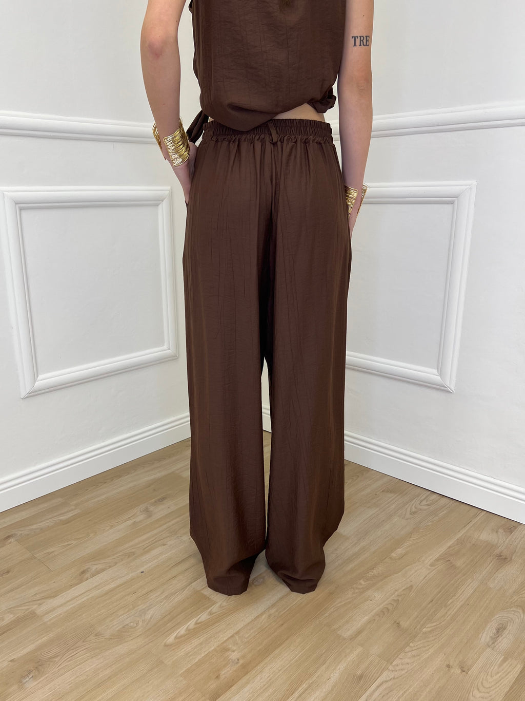 Completo Gilet Fiocco Crêpe 2852 Marrone