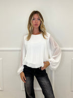 Blusa Georgette Palloncino 22017 Bianco