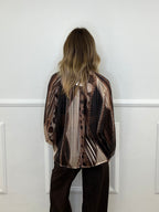 Camicia Chiffon Fantasia Fiocco 2836 Marrone