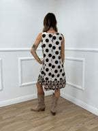 Abito Cotone Pois 19038 Panna e Moro