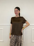 Maglietta In Raso Di Viscosa 82008 Moro