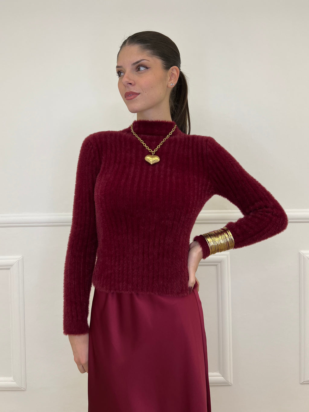 Maglia Fluffy Lupetto 8881 Bordeaux