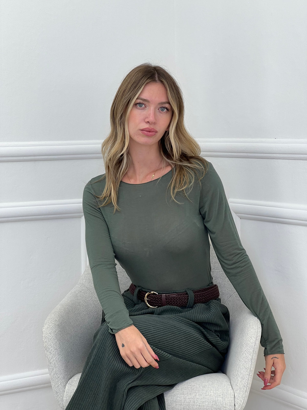 Maglia Ultralight con Cashmere Scollo a Barchetta