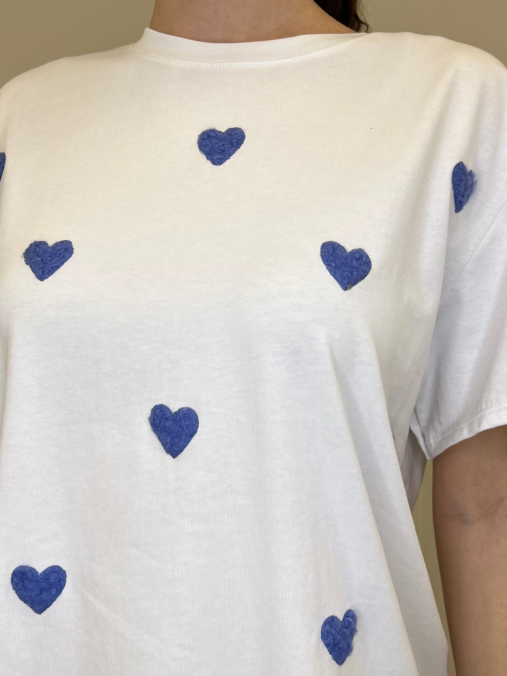 T-shirt Over Con Ricamo Cuori 12659