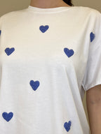 T-shirt Over Con Ricamo Cuori 12659