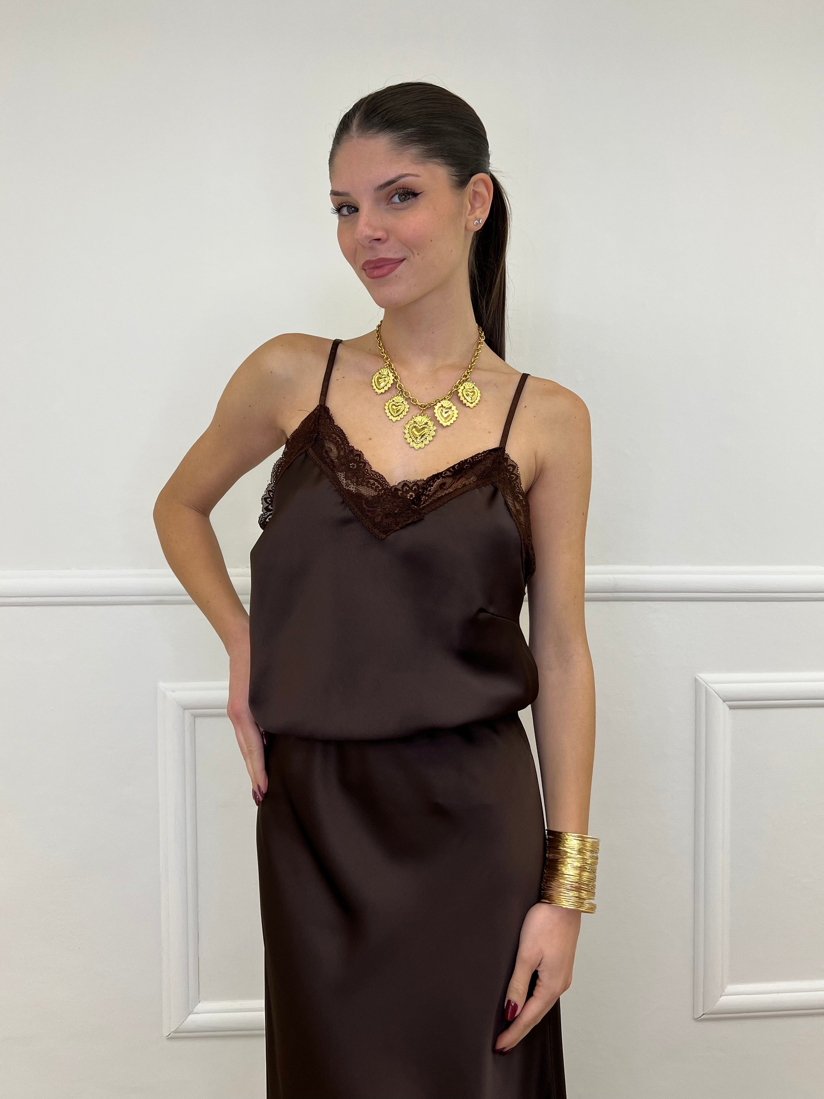 Top Satin con Pizzo 1542