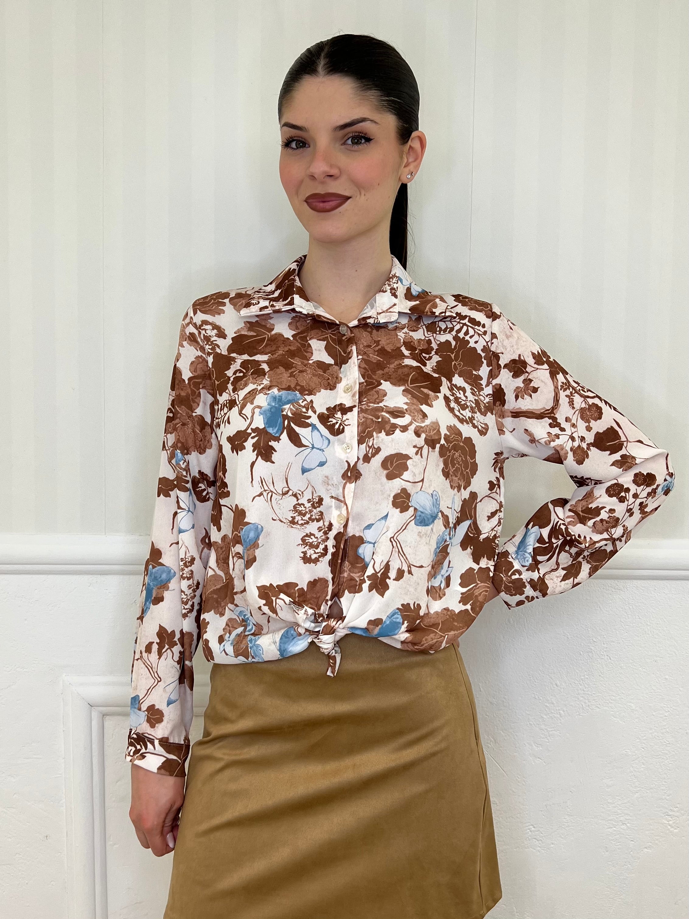 Camicia Farfalle 2047 Mocha - Bazar Abbigliamento