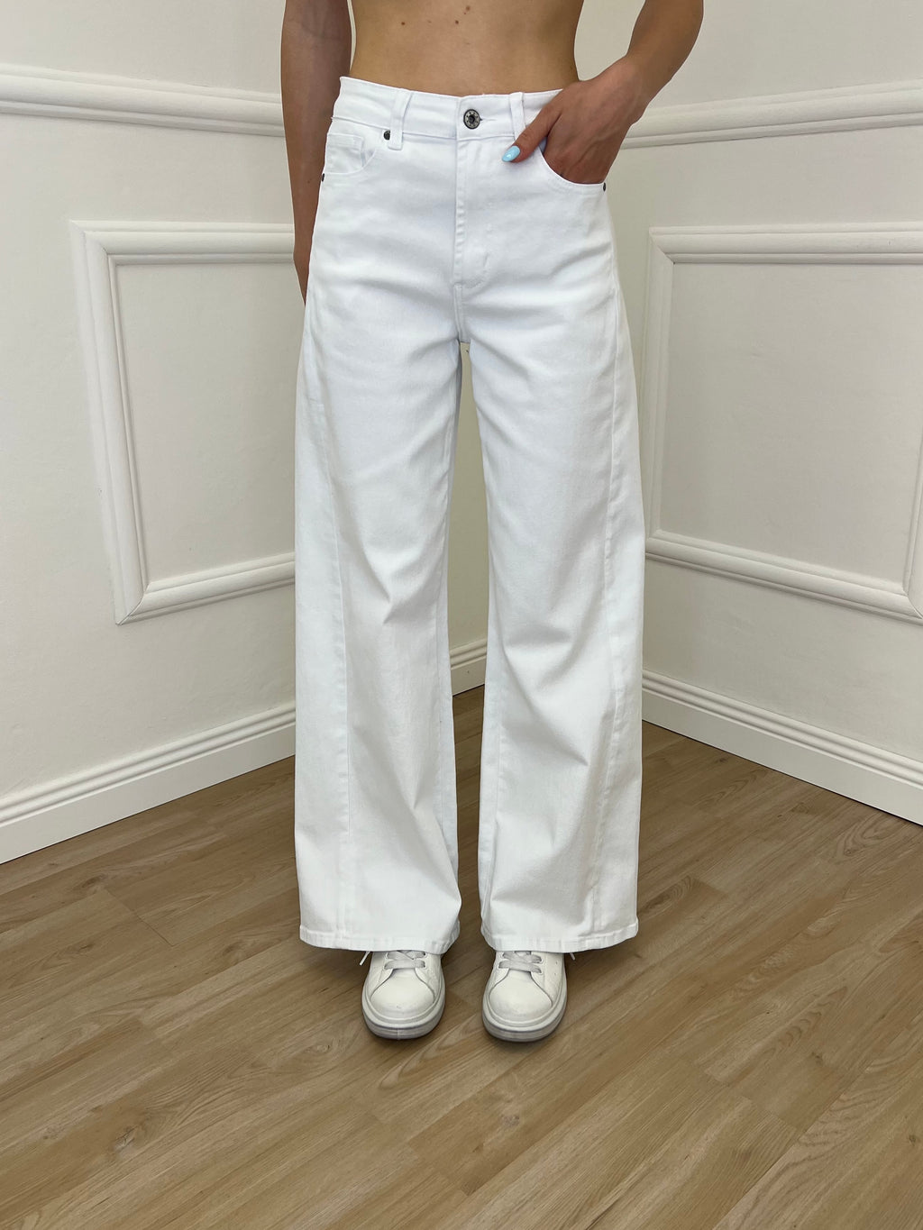 Jeans a Palazzo 2297 Bianco