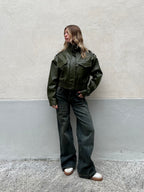 Bomber Crop Ecopelle Tasche 30346 Verde