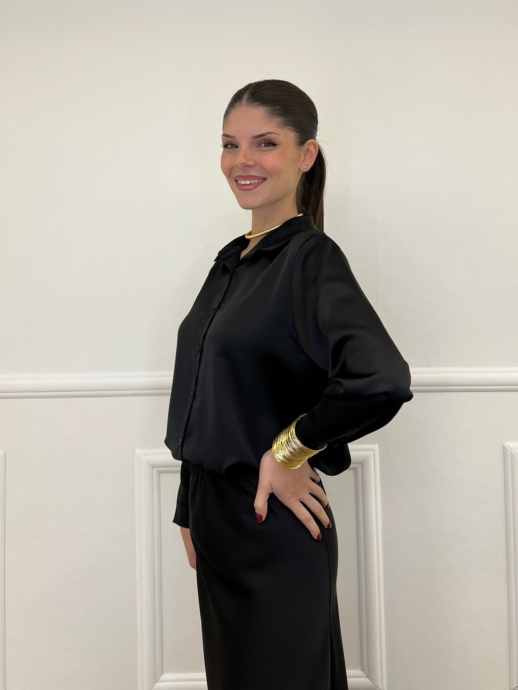 Camicia Satin 1081 Nero