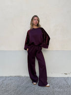 Tuta Inserti Paillettes L3110 Burgundy