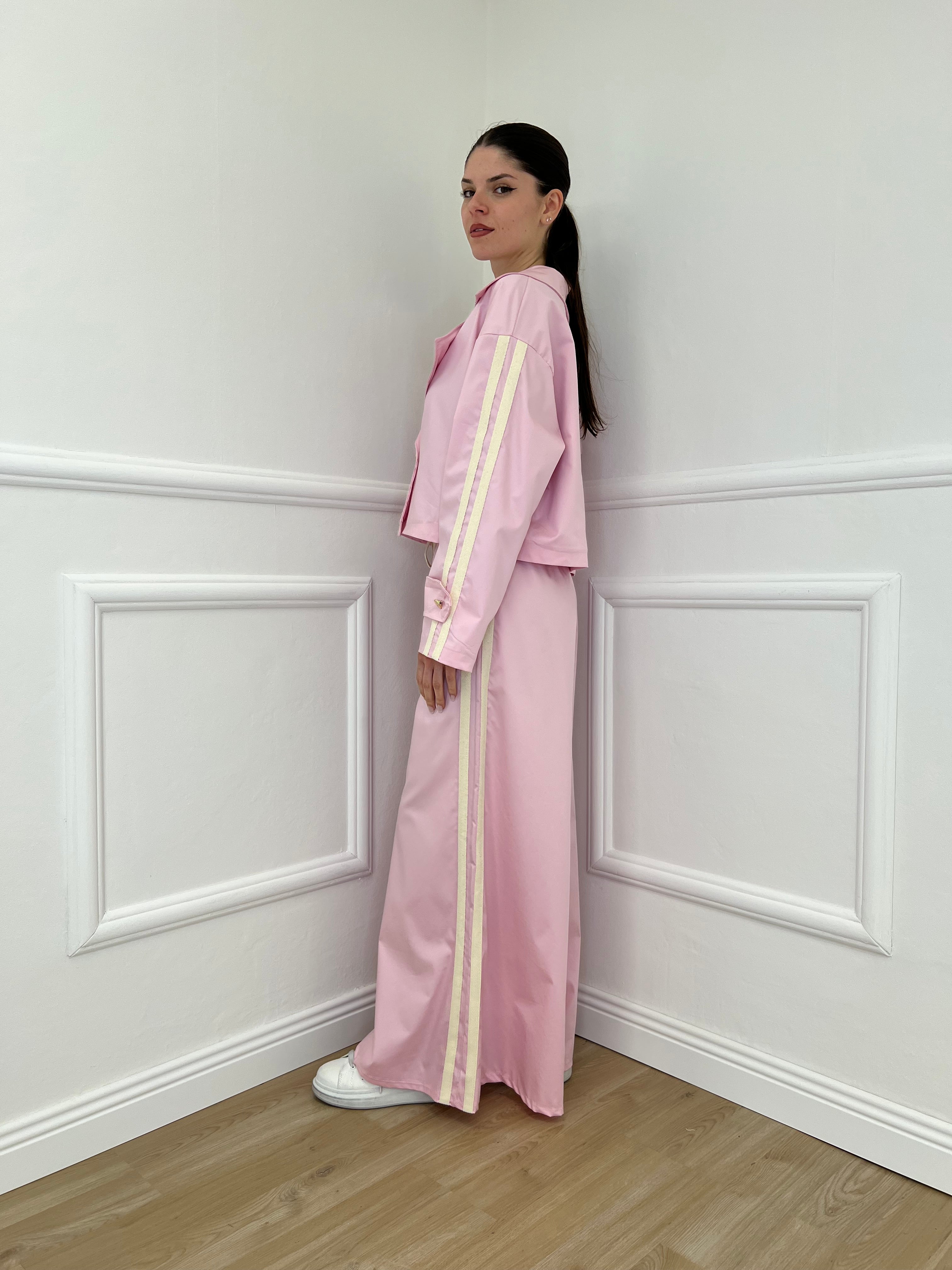 Pantalone Palazzo Bande 7809 Rosa