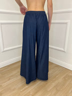 Pantalone Palazzo Chambray 25320 Blu