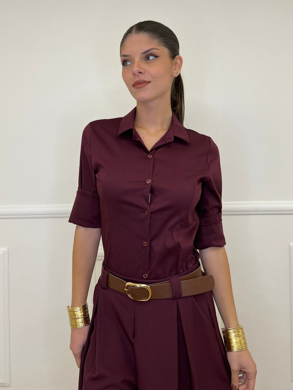 Camicia Basic 6036 Burgundy