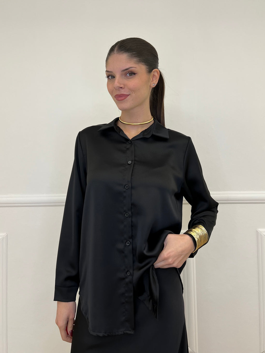 Camicia Satin 1081 Nero