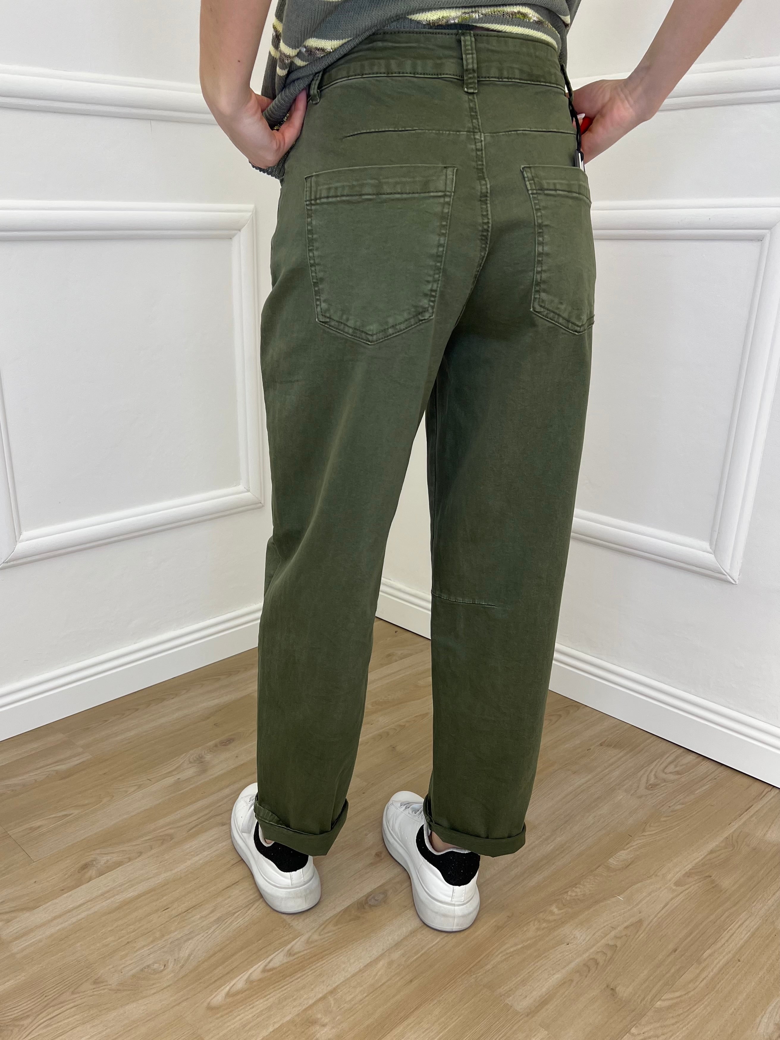 Jeans Balloon Slim 8059 Verde Militare