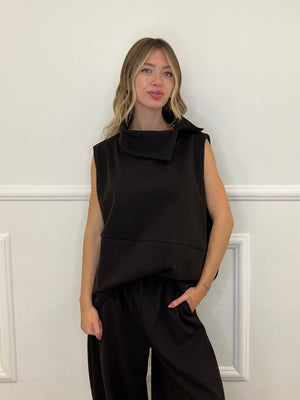 Maxi Felpa Gessata Smerigliata 42643 Marrone