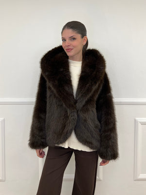 Pelliccia Cappuccio 9422 Moro