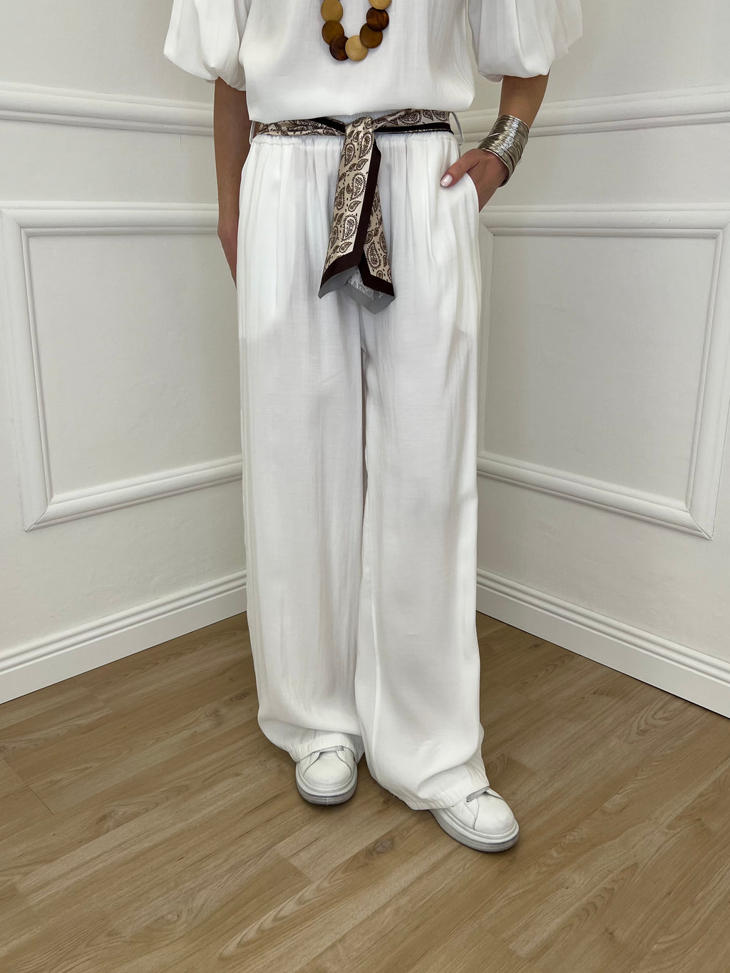 Pantalone Cupro Fusciacca 20527 Bianco