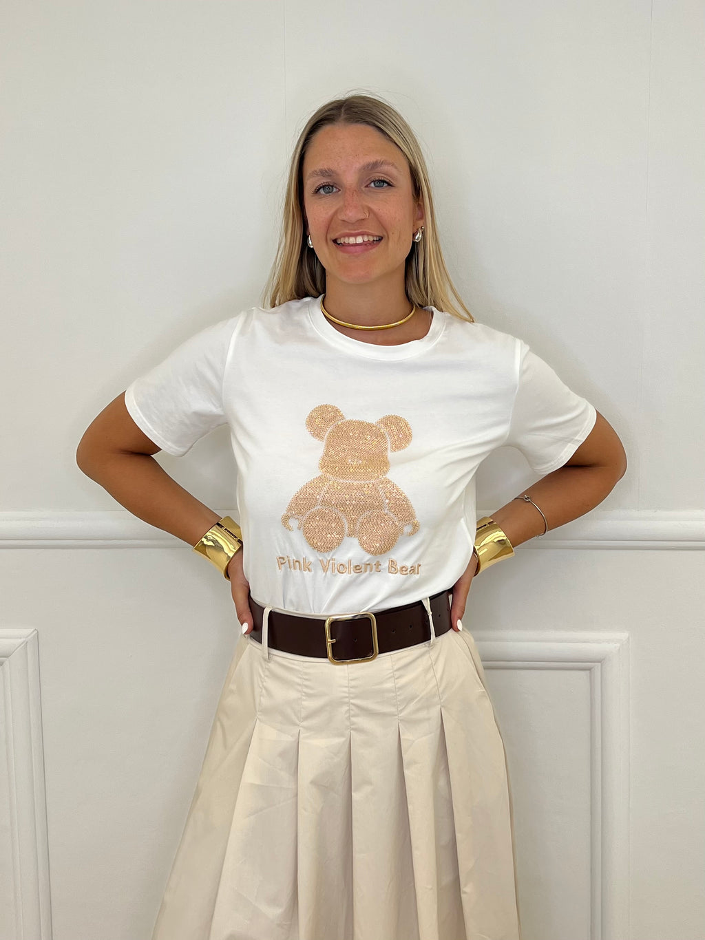 T-shirt Teddy Paillettes K6832
