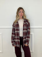 Camicia Over Madras 42932 Burgundy