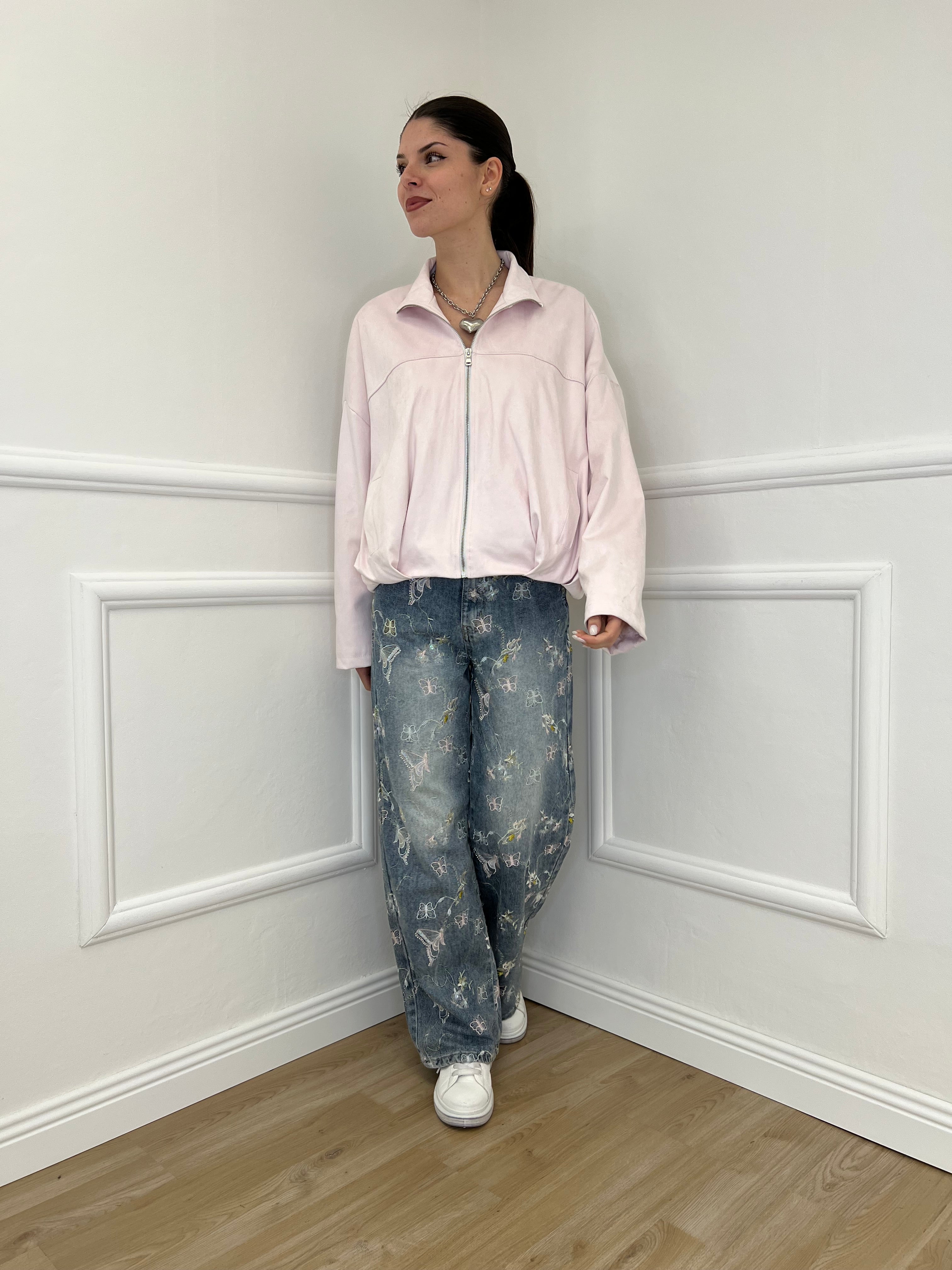 Bomber Scamosciato MG239 Rosa