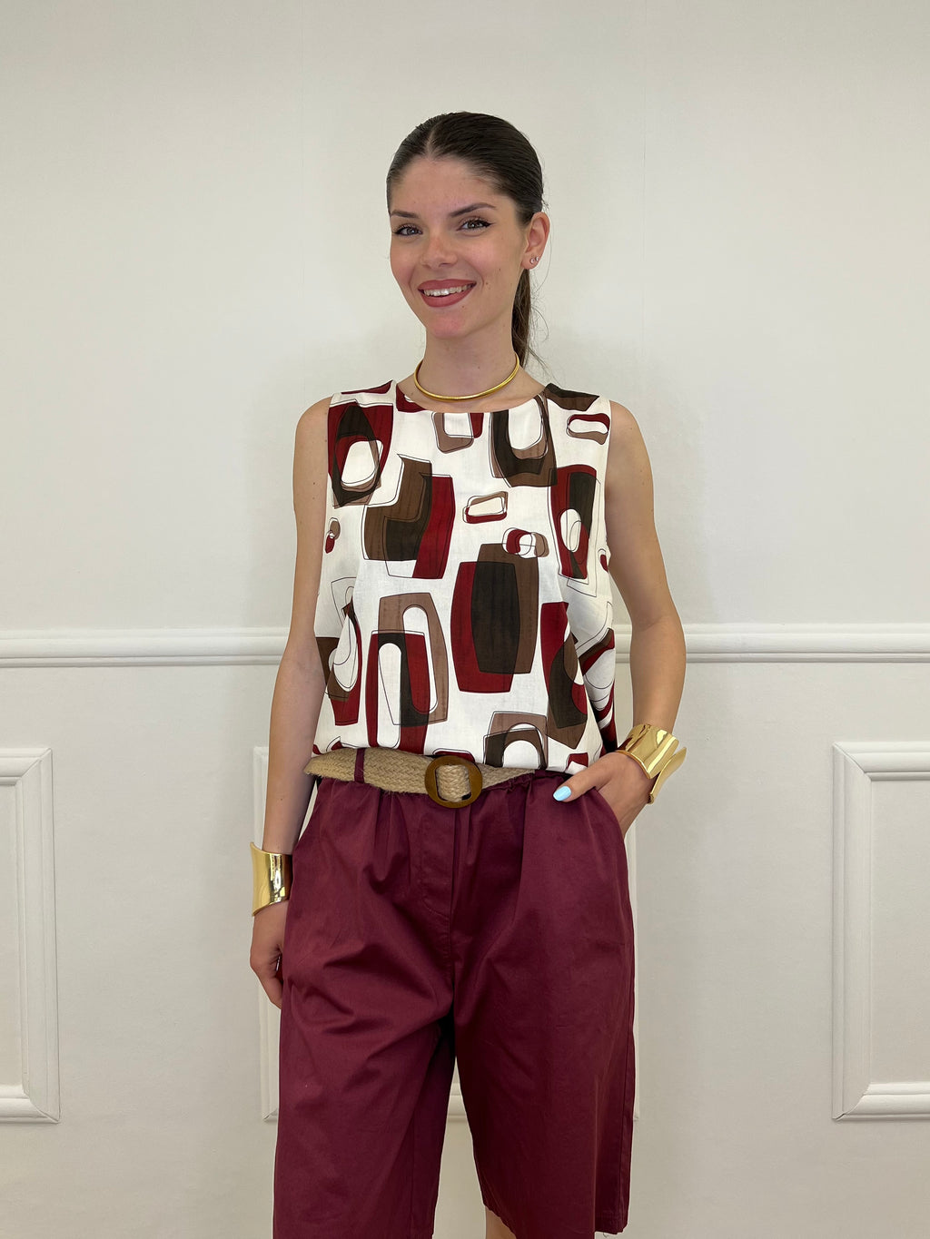 Blusa Smanicata a Trapezio Fantasia 3138