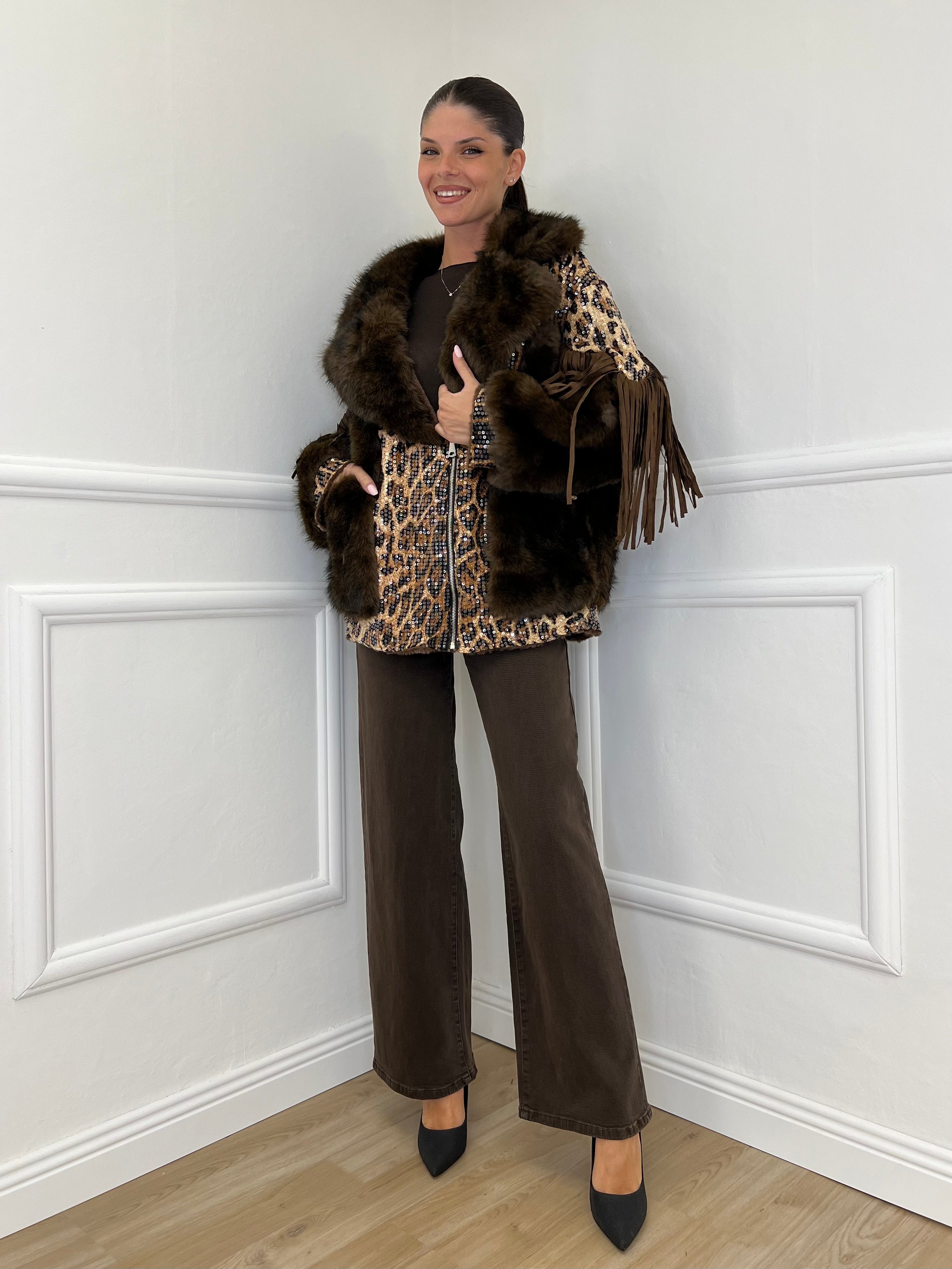 Pelliccia Animalier Frange DL30100