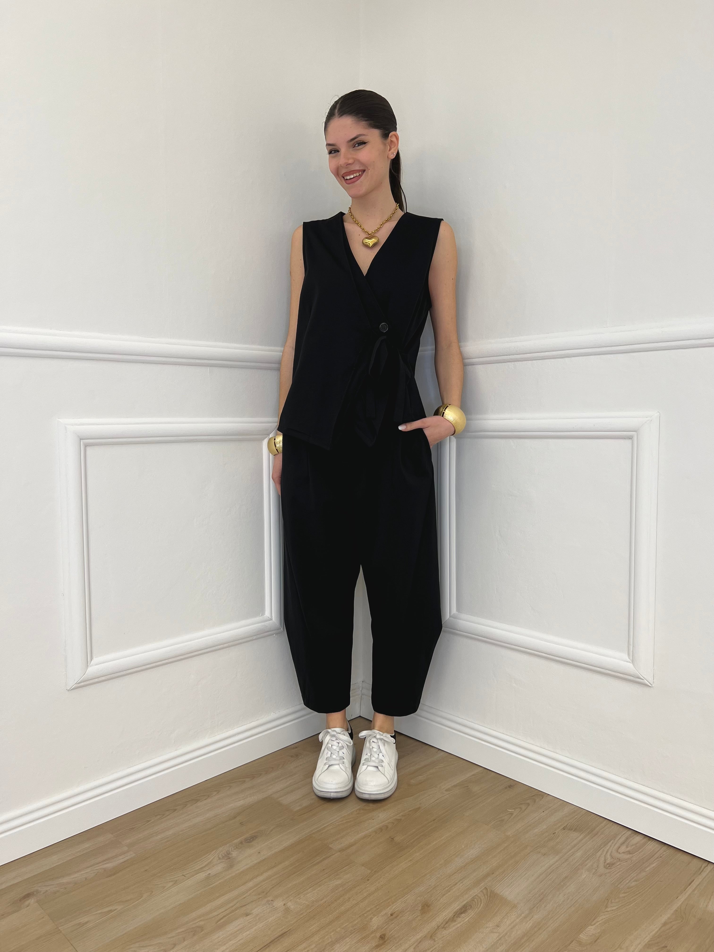 Gilet Fiocco Punto Milano 42144 Nero