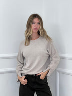Maglia Polsini con Spacco 24160 Ecru
