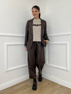 Pantalone Baggy Ecopelle 25348 Moro