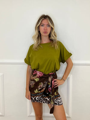 T-shirt Bottoncini 1302 Verde Olio