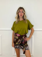 T-shirt Bottoncini 1302 Verde Olio