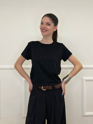 T-shirt Strass 8142 Nero